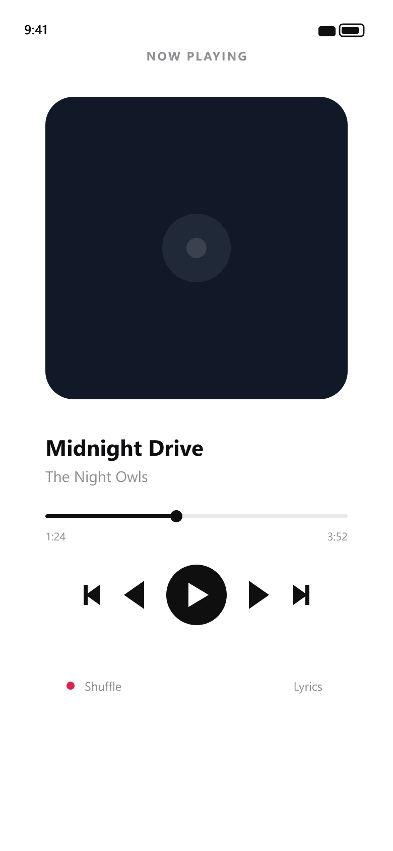 Music App in use